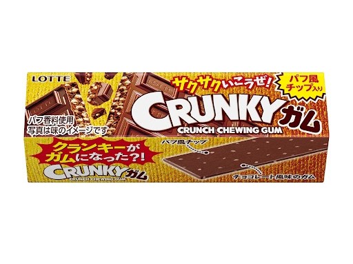 ロッテの板ガムの新商品「クランキーガム」のパッケージの写真です。