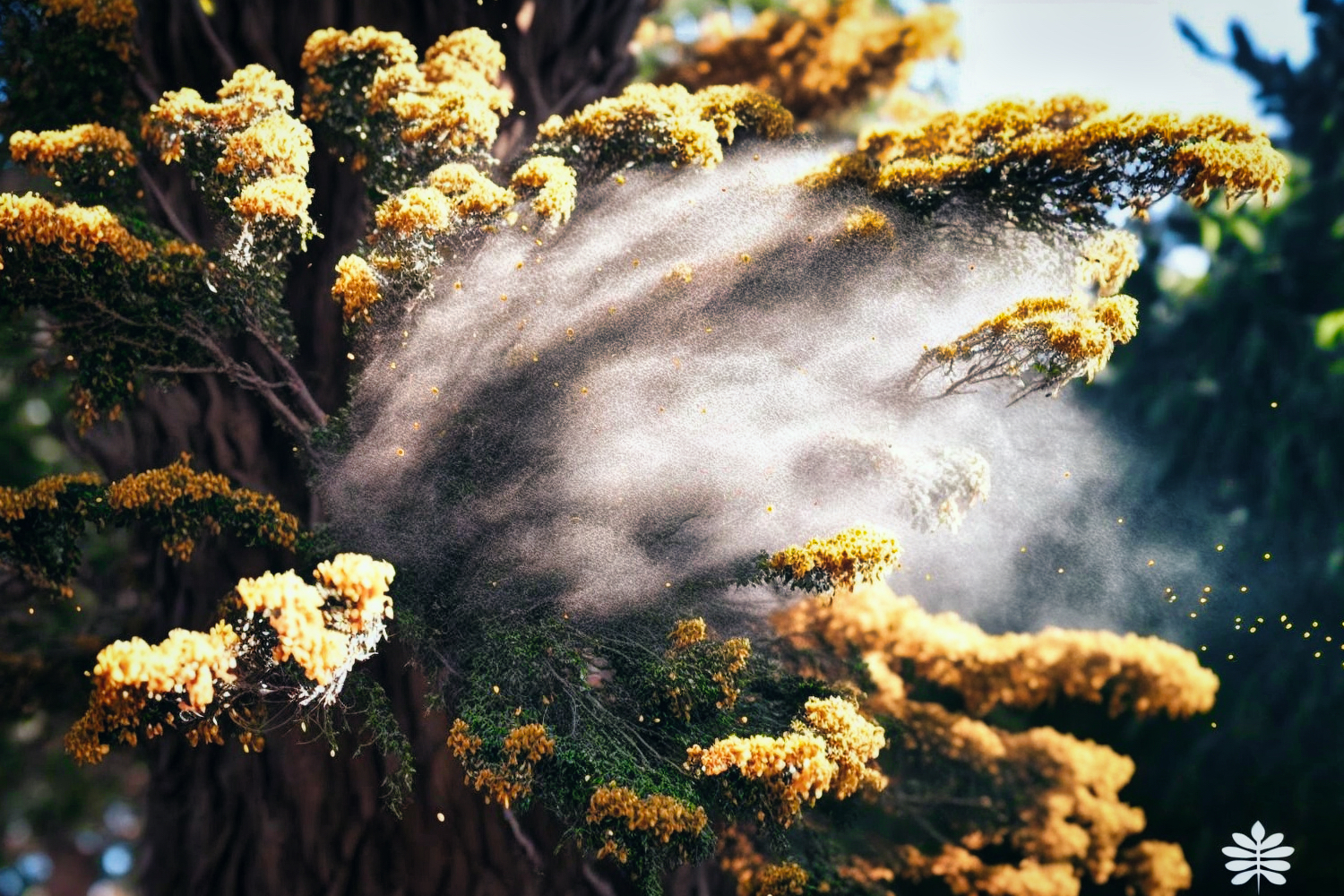 飛散するスギ花粉の写真