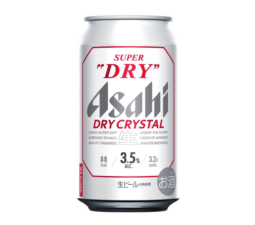 アサヒスーパードライ　ドライクリスタル　３５０ミリリットルいりの商品画像。缶ビールです