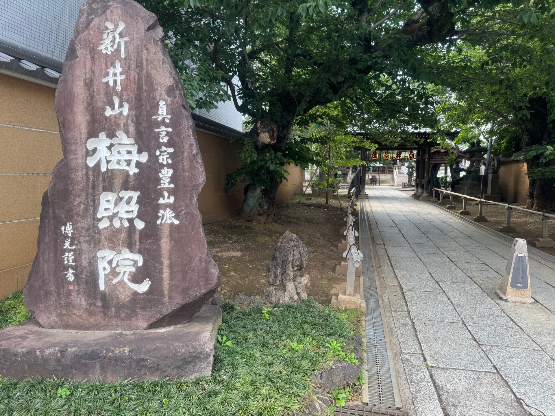 ばいしょういんの目の前の写真。まわりわ静かでおごそかな感じです